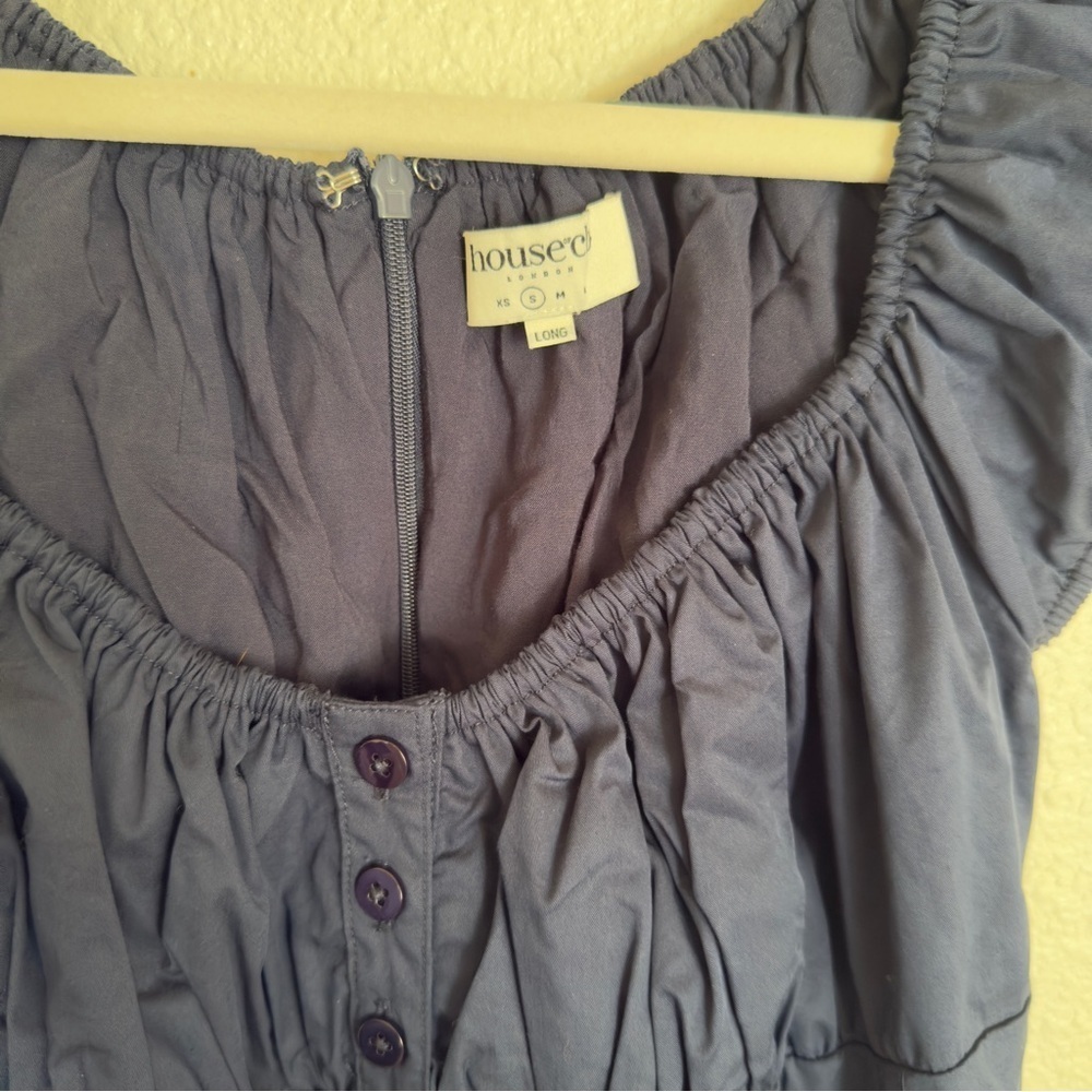 NWOT house of cb French Navy Gathered Mini Dress - Picture 6 of 11